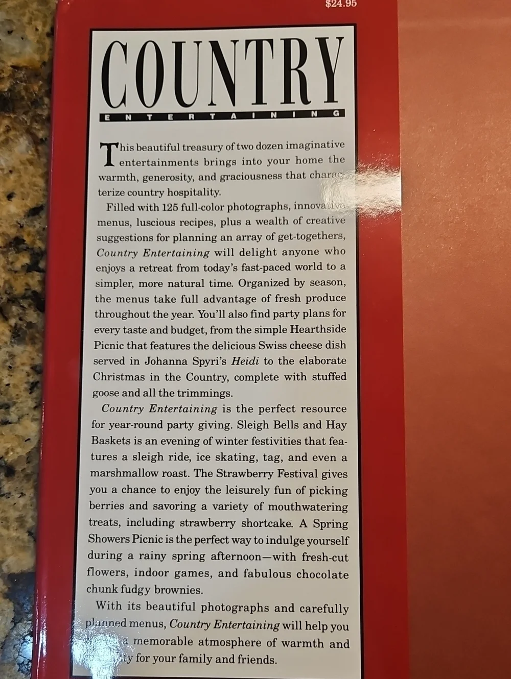 Country Entertaining Cookbook Bonnie Tandy Leblanc 144 Pages